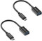deleyCON 2x USB-C auf USB-A Adapter Kabel USB 3.0 OTG - Kompatibel mit Notebook Laptop PC Smartphone Handy iPhone 16 15 S25 S24 S23 MacBook iPad Mini iMac - 17cm