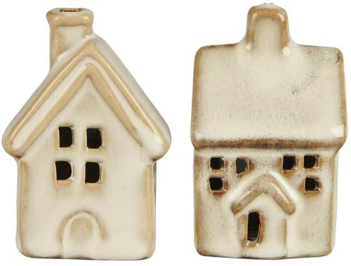 IB Laursen Haus MINI Deko Objekt Keramik Braun Meliert 2er Set Weihnachtsdeko