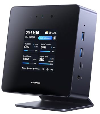 AtomMan Mini PC X7 Ti Barebone with Intel Core Ultra 9 185H Processor,16 Cores/22 Threads,1080P Camera/RJ45 5Gbps × 2/Wi-Fi 7/Bluetooth 5.4/HDMI 2.1 FRL/DP 2.0/USB4 × 2,4 x USB A,OCulink 4X