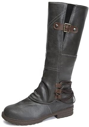 Stivali alti al ginocchio invernali da donna elasticizzati con taglio a V antiscivolo su stivali alti alla coscia stivali in pelle stivali da cowboy per le donne stivali a piedi nudi stivali da