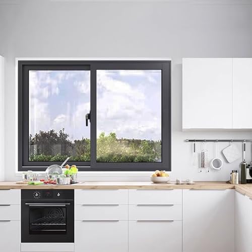 Ventana Ventana de Ventilación de Aluminio para Cocina o Cobertizo, Ventana Corrediza para Servicios Públicos con Cerradura y Mosquitero, Ventanas de Reemplazo para Garajes de Baños(WxH 34x24in/86.3x6