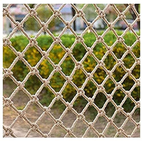 NIUSABOU Frachtwagen Netzwerk Hanfseil-Netzschutz, Baumhaus-Kletternetz, Frachtnetz, Hanfseil-Netz, Gitter, Gartennetz, rutschfest, Kfz-Frachtnetze, Seil, dekorativ(3x3m(10x10ft))
