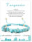 Echtes Naturstein Armband für Fraun, 4mm Perlenarmband Einstellbar Edelstein Armband Yoga Armbands für Damen Mädchen Geschenk für Geburtstag Muttertag Weihnachten (Türkis)