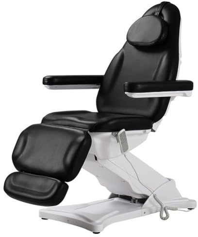 TT-YEC Professionelles Schönheitsbett, Elektrische Massage-Tattoo-Liege, Höhenverstellbar, Spa-Bett Mit Verstellbarer Rückenlehne Und Beinauflage, 3 Motor Beauty Salon Gesichtsbett,Schwarz