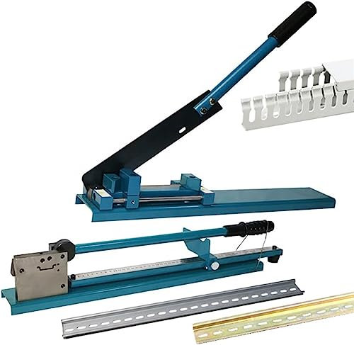Outil de coupe manuel pour rail DIN Outil de coupe manuel de rail DIN, machine de découpe de goulotte de banc, coupe-rail, double rainure avec règle de 50 cm, coupe-rail de guidage manuel for couper l