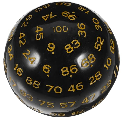 Gatuida Polyedrischer 100-seitiger Acryl Würfel Für Rollenspiele Und Tischspiele Kugelförmiger Spielwürfel Für Brettspiele Und Unterricht