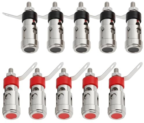 EMSea 10Pcs 39mm Amplifier Terminal Connector Spring Loaded Type For Subwoofer Enclosures Amplifiers Av Receivers
