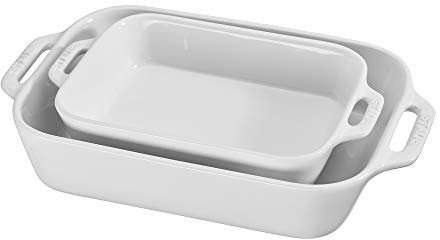 Staub 40508-626 Ceramics Rectangular Baking Dish Set, 2-Piece, White