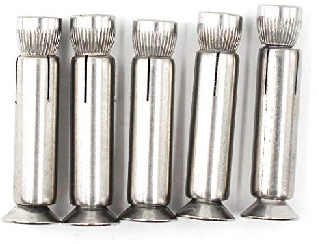 Juego de 5 pernos de expansión hexagonales internos de acero inoxidable M8 x 60 304