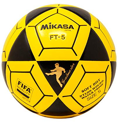 Mikasa FT5 Ziel Master Fußball, Größe 5, Schwarz/Gelb