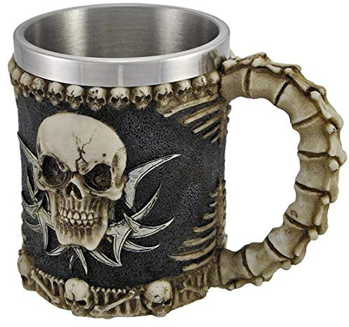 Taisuko Chope à café gothique tribal en acier inoxydable avec insert royal et unique