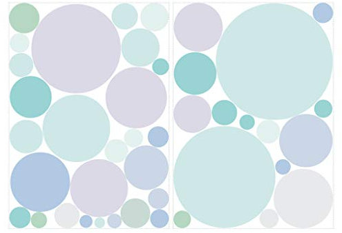 Wandtattoo Loft Wandsticker Kreise-Set, 40 Stück - Pastell Blau, Wandtattoo Kinderzimmer Deko, Wandsticker Kinderzimmer, Wand Aufkleber Kinder, Punkte Wandtattoo, Babyzimmer Deko, Kinderzimmerdeko