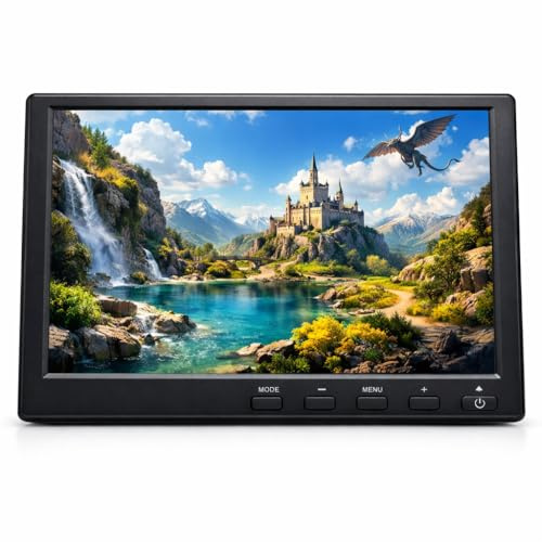 Cocar 10.1 inch Gaming Monitor HD TFT 1280x800 IPS LED Screen for NES SNES PS3 PS4 Xbox PC Nintendo Switch Car Backup System DC 12V MP5 Media Player Built-in Speaker HDMI VGA AV USB Video Input