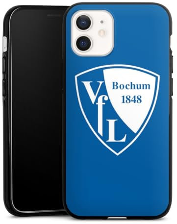 Silikon Hülle kompatibel mit Apple iPhone 12 Case schwarz Handyhülle Offizielles Lizenzprodukt VFL Bochum Fußball