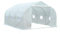 Outsunny Serre Tunnel de Jardin 13,31 m² dim. 4,5L x 3l x 2H m Porte + 6 fenêtres enroulables Acier galvanisé bâche PE Haute densité Blanc