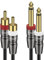 J&D Dual 1/4 inch TS to Dual RCA Cable, Heavy Duty 1/4 Male to RCA Male Adapter Stereo Audio Interconnect Quarter inch Cable, 1.8 Meter