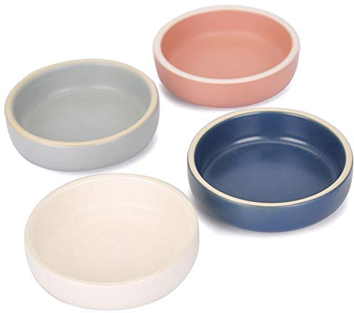 WHJY 3.5 inches Set of 4 Modern Ceramic Porcelain Tableware Serving Dishes, Matte Glaze Appetizer Plates, Stackable Ramekins