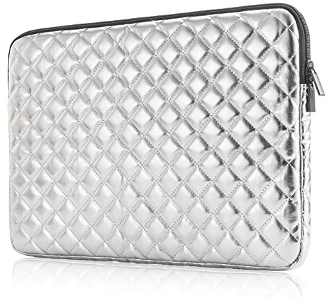 Puffy Laptop Sleeve 11 12 13 13.3 14 15 15.6 inch Puffy Laptop Case Protective Bag Quilted PU Leather Lined Padded