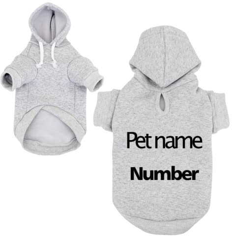 Personalisierte Hundekleidung,Hundemantel Für Kleine Hunde,Hundemantel Winter,Hunde Hoodie,Hunde Klamotten,Hunde Pulli (5XL,grau)