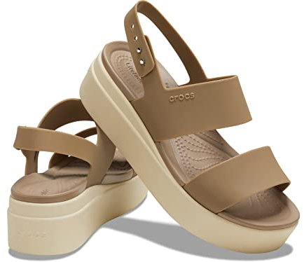 Crocs Femme Brooklyn Low Wedge Sabot, Khaki Bone, 41/42 EU