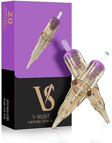 EZ Tattoo Cartridge Nadeln - 20 Stück #10 (1RL) Permanent Make Up SMP 0.30MM Round Liner Tattoo Nadeln für Tattoo Maschine und Tattoo Pen für Augenbrauen schattieren - V SELECT