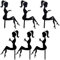 JUJIAN 6Pcs High Heels Woman Silhouette Birth Stand Decoration Toe Topper (Black)