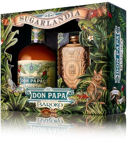 Don Papa BAROKO 40% Vol. 0,7l in Giftbox with Hip Flask
