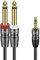 J&D 3.5mm auf 2x6.35mm Klinke Kabel 3 m, 3.5 Stereo Aux zu 2x Male Grosse Klinkenstecker Audio Adapter Mono Y Splitter für Mixer, Verstärker, Mixer, Audio Recorder, Gitarre