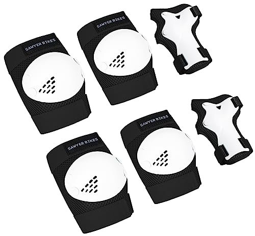 Sawyer Bikes - Set Protecciones Infantil - Niños 3 a 10 Años (M (6-10 Años), Negro)