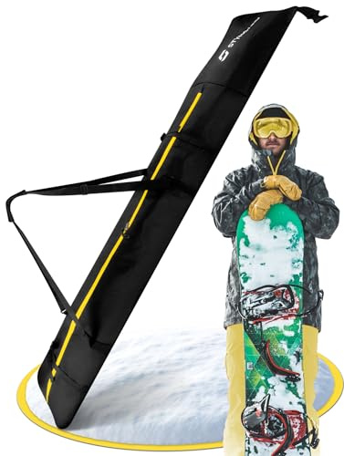 STYNGARD Snowboardtasche mit Rolltop [140 cm bis 190 cm] - Boardbag Snowboard mit wasserdichter Polsterung im Bindungsbereich - Snowboardtasche Modell Whistler