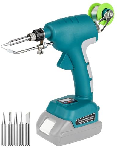Set di saldatore senza fili per batteria Makita 18 V LXT, pistola per saldatura digitale a LED, 75 W, con 5 punte, 50 g, filo per saldatura da 50 g, per ogni appassionato di hobby (batteria non