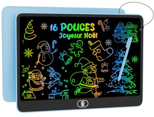 16 Pouces Tablette d'écriture LCD Colorée, [Plus Lumineuse] Electight Enfants Tablettes Graphiques, Enfants Cadeau Jouet Educatif, Anniversaire, électronique Memo Écriture Board - Bleu