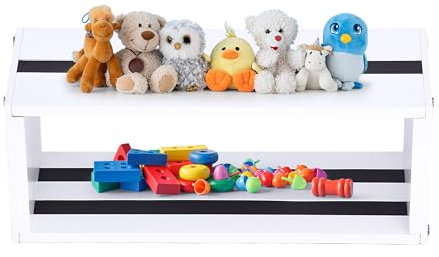 Liebspecht Toniebox Regal - Glatte Oberfläche - ohne Grate - für empfindliche Kinderhaut - hält Tonie-Figuren sicher und das Zimmer ordentlich - Tonies Regal - Bambus - weiß