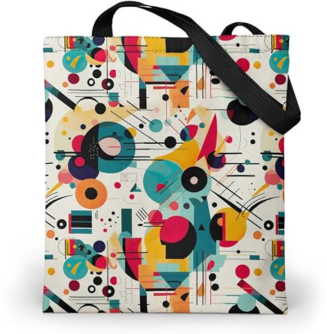 Loxato Tote Bag mit Reißverschluss - Schultertasche Damen mit Reißverschluss - Wasserdichtes Oxford-Gewebe - Stofftasche Bedruckt - Umhängetasche Groß B37 H42 cm - Beuteltasche Damen
