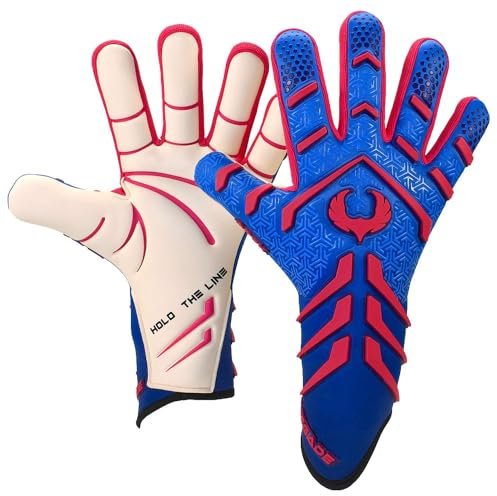 Renegade GK Apex Afterburn Trägerlose Profi-Fußball-Torwarthandschuhe | 4mm EXT Contact Grip | Blau & Violett Torwart Handschuhe (Größe 10, Erwachsene, Evo2 Negative Cut, Level 5.5)