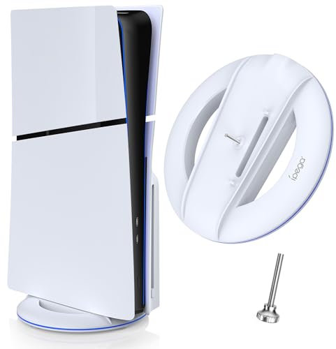 Auarte Vertikale Ständer für PS5 Pro/Slim Zubehör mit Anti-Rutsch Silikonmatte, Upgraded Standfuß für Playstation 5 Pro/Slim Disc & Digital, Halterung für PS5 Pro/Slim - Nicht für PS5 Konsole (weiß)
