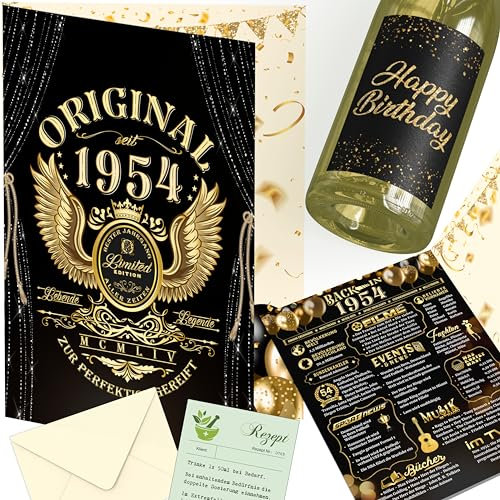 71 Geburtstagskarte mit 2 Sticker Geburtstag Happy Birthday Etikett 71 Geburtstag Frauen Deko 71 Geburtstag Männer 1954 Geburtstagskarte Frau / Männer Geburtstagskarte 71. Aufkleber Geburtstag Deko