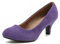 Women's Classic Round Toe Pump Kitten Low Heel Shoes, Suede Purple, 6.5 UK