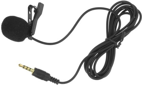 Uonlytech Clip-on Microphone 3.5mm Jack Mini Lavalier Mic for Smartphones and Cameras Black for Recording Ktv Interviews and Video Calls