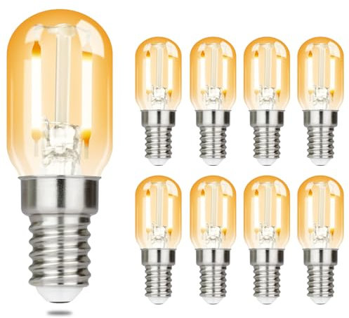 GBLY 8er pack E14 LED Warmweiss Glühbirne - T22 Vintage LED Lampen 2W Retro Edison Sockel Birne 2700K Warmweiß Leuchtmittel Energiesparlampe E14-Fassung Kühlschranklampe Nicht Dimmbar Light Bulb