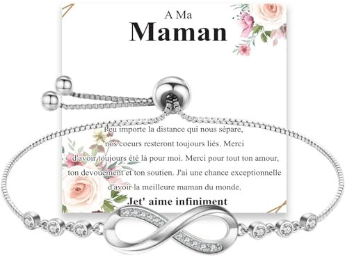 Cosie Lily Geschenk für Mama Damenarmband, Muttertagsgeschenke Damen Sterling Silber Armband 925 Solid Infinity Armband, Silberschmuck mädchen Geburtstagsgeschenk