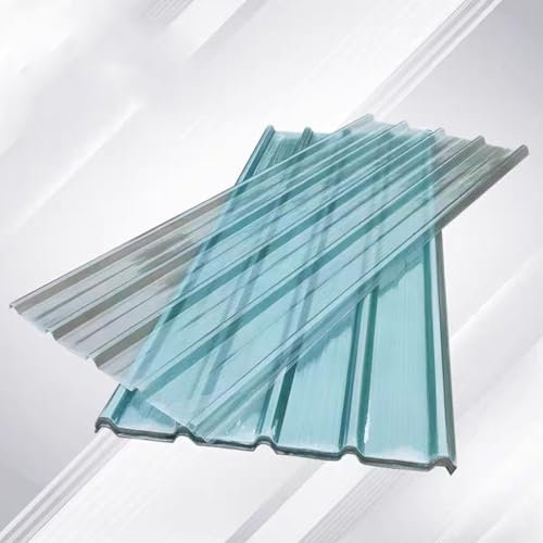 UV-beständig Dachpaneele Wellplatte 1 mm Glasfaserplatte,1/3/5/7/11/15 Stk Profilblech Trapezblech mit Schraube Blech,Stark Stoß- und bruchsicher für Wintergarten, Garten (0.9x2.2m/35x87in,15 Pcs)