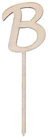 Sallys Cake Topper Buchstaben nachhaltig aus echtem Holz, ökologisch abbaubar, zum Bemalen oder Einsprühen - Tortendeko Kuchendeko Cupcake Kuchen Torten Geburtstag Party (B)