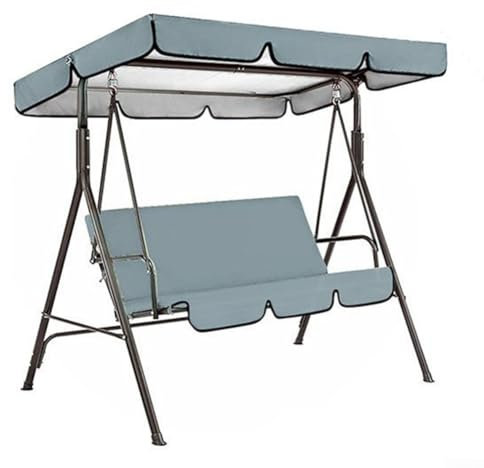 LVYXON Swing Chair Canopy Replacement, Garden Swing Canopy Seats Cover Replacement Set 3 Seats + Swing Canopy Cover, for Indoor Outdoor Canopy Furniture(Gray)