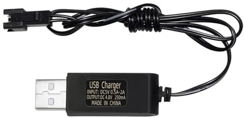 KANGQL Câble de chargement, câble de charge USB pour batteries LiPo et Li-ion 3,6 V 4,8 V 6 V 7,2 V, avec prise SM-2P/JST/KET à télécommande, chargeur de jouet, B