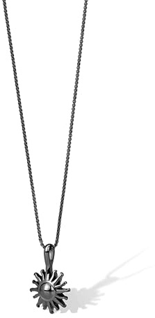 VICKWOOD Kette Sonne aus Wasserfeste Edelstahl - Halskette Damen - Layering SonnenKette Set - Vergoldet Goldkette 60 cm lang in Gold/Rosegold/Schwarz/Silber- Schmuck für Frauen