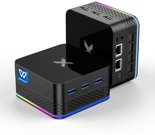 SUKOTOP Mini PC 12e Alder Lake N (fino a 3,4 GHz) 12 GB di RAM 512 GB ROM LPDDR5 M.2 SSD, 4K Tre schermi Dual RJ45 Gigabit Ethernet, Accensione automatica
