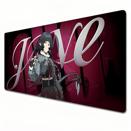 Odrys Zenless Zone Zero Mauspad, XXL, großes Anime-Gaming-Mauspad, 900 x 400 cm, geeignet für Büro und Studium, mit genähtem Rand (Jane Doe) (XXL)