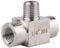 1/4 Tee Swivel Pipe Fitting, Stainless Steel 3 Way T-Connector Coupler Adapter for Gas Pipelines (Female x Male x Female)