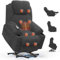 BareTay Recliner Armchair Lift Chair For the Elderly, Power Recliner Chair with Massage & Heat, Extended Footrest, Type C+USB Ports, 2 Cup Holders, Dual Side Pockets Reclining Chairs Lounge Sofa